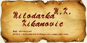 Milodarka Kikanović vizit kartica